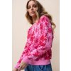 Oversize květinová mikina růžová