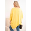 Dámská bavlněná blůza Plus Size s asymetrickým spodním lemem a výstřihem do V žlutá (Velikost universal, Barva Žlutý)