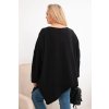 Dámská bavlněná blůza Plus Size s asymetrickým spodním lemem a výstřihem do V černá (Velikost universal, Barva Černá)