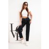 Dámské džíny s vysokým pasem a třpytkami černé (Velikost XS)