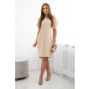 Basic šaty s kapsami béžové (Velikost universal, Barva Béžová)
