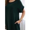 Basic šaty s kapsami tmavě zelené (Velikost universal, Barva Tmavě zelená)
