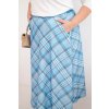 Dámská sukně Plus Size kostkovaná s širokým lemem modrá (Velikost universal, Barva Modrý)