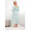 Dámské Plus Size šatyvs výstřihem na šňůrky a elastickým pasem mátové (Velikost universal, Barva Mátový)