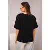 Dámské bavlněné basic triko s krátkým rukávem černé (Velikost universal, Barva Černá)