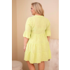 Dámské bavlněné šaty Plus Size s volánky světle zelené
