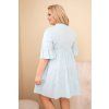Dámské bavlněné šaty Plus Size s volánky modré (Velikost universal, Barva Modrý)