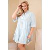 Dámské bavlněné šaty Plus Size s volánky modré (Velikost universal, Barva Modrý)