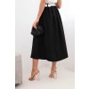 Dámská midi sukně s páskem černá (Velikost universal, Barva Černá)