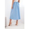 Dámská midi sukně s páskem modrá (Velikost universal, Barva Modrý)