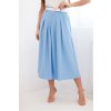 Dámská midi sukně s páskem modrá (Velikost universal, Barva Modrý)