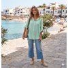 Oversize letní košile VISTA - lehká viskózová - uni S-XXL mint
