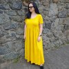 dlouhé šaty s žebrovaným topem žluté