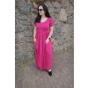 dlouhé šaty s žebrovaným topem starorůžové