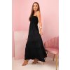 Dámské dlouhé šaty s elastickým topem černé (Velikost universal, Barva Černá)