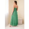 Dámské dlouhé šaty s elastickým vrškem zelené (Velikost universal, Barva Zelená)