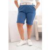 Dámské Plus Size bermudy s páskem denim (Velikost XXXXL, Barva Džíny)