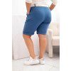 Dámské Plus Size bermudy s páskem denim (Velikost XXXXL, Barva Džíny)