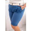Dámské Plus Size bermudy s páskem denim (Velikost XXXXL, Barva Džíny)