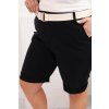 Dámské Plus Size bermudy s páskem černé (Velikost XL, Barva Černá)