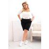 Dámské Plus Size bermudy s páskem černé (Velikost XL, Barva Černá)