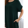Basic šaty s kapsami tmavě zelené (Velikost universal, Barva Tmavě zelená)