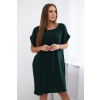 Basic šaty s kapsami tmavě zelené (Velikost universal, Barva Tmavě zelená)