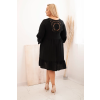 Dámské viskózové šaty Plus Size černé (Velikost universal, Barva Černá)