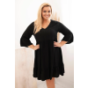 Dámské viskózové šaty Plus Size černé (Velikost universal, Barva Černá)