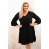 Dámské viskózové šaty Plus Size černé (Velikost universal, Barva Černá)
