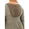 Dámské viskózové šaty Plus Size khaki (Velikost universal, Barva Khaki)