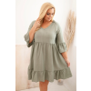 Dámské viskózové šaty Plus Size khaki (Velikost universal, Barva Khaki)