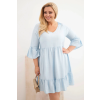 Dámské viskózové šaty Plus Size modré (Velikost universal, Barva Modrý)