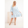 Dámské viskózové šaty Plus Size modré (Velikost universal, Barva Modrý)