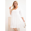 Dámské viskózové šaty Plus Size bílé (Velikost universal, Barva Bílá)