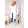 Dámský kabát plus size s kapucí bílý (Velikost universal, Barva Bílá)