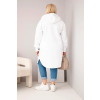 Dámský kabát plus size s kapucí bílý (Velikost universal, Barva Bílá)