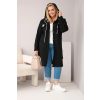 Dámský kabát Plus Size s kapucí černý (Velikost universal, Barva Černá)