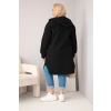 Dámský kabát Plus Size s kapucí černý (Velikost universal, Barva Černá)