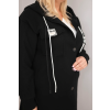 Dámský kabát Plus Size s kapucí černý (Velikost universal, Barva Černá)