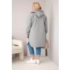 Dámský kabát Plus Size s kapucí šedý (Velikost universal, Barva Grey)