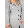 Dámský kabát Plus Size s kapucí šedý (Velikost universal, Barva Grey)