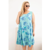 Dámské šaty Plus Size s květinami mint (Velikost universal, Barva Mátový)