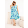 Dámské šaty Plus Size s květinami mint (Velikost universal, Barva Mátový)