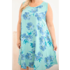 Dámské šaty Plus Size s květinami mint (Velikost universal, Barva Mátový)