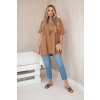Halenka oversize s přívěskem camel (Velikost universal, Barva Camelová)