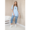 Halenka oversize s přívěskem modrá (Velikost universal, Barva Modrý)