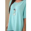 Halenka oversize s přívěskem mint (Velikost universal, Barva Mátový)
