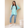 Halenka oversize s přívěskem mint (Velikost universal, Barva Mátový)