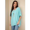 Halenka oversize s přívěskem mint (Velikost universal, Barva Mátový)
